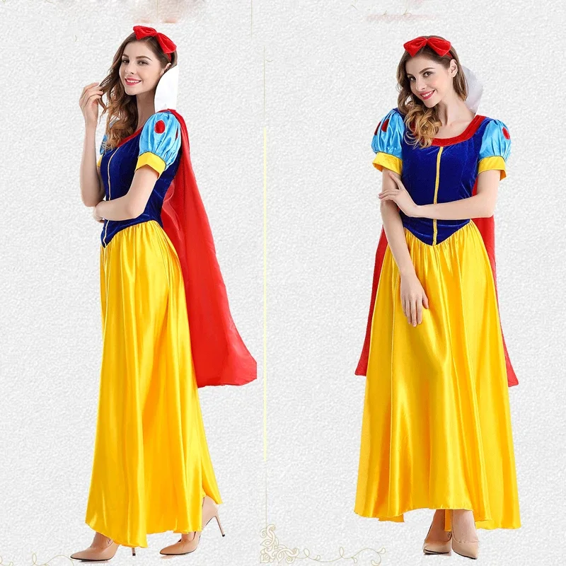 Cartoon Princess Snow White Halloween Party Costume Adult Cosplay Plus Size Dress Girl Princess Dress Women Adult Clothing - Image 3